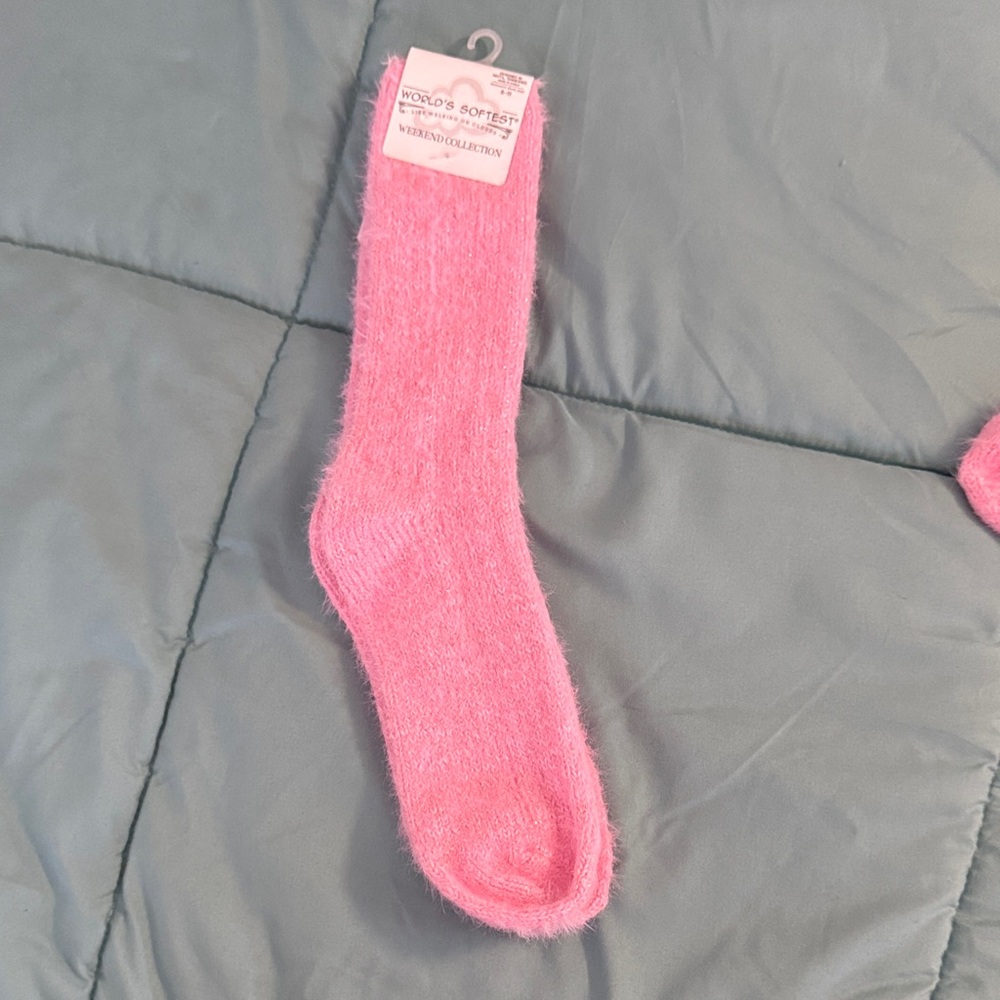 Cozy Pink Women's Socks. world’s softest socks weekend collection. Candy pink.